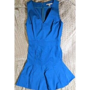 Banana Republic Bright Teal Blue Dress ~ Size 0 ~ Zip Back
